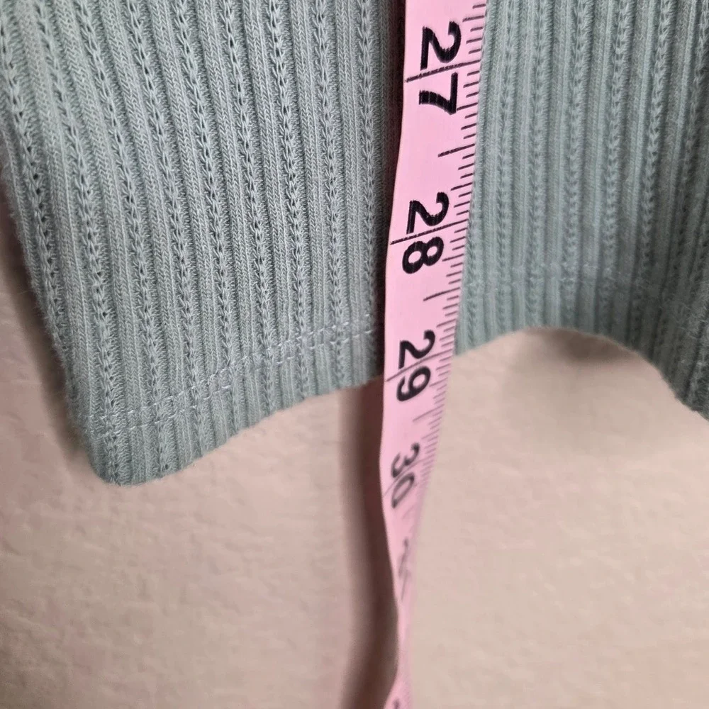 Victoria's Secret Light Sea Green Ribbed Lace Tank Top Sleepwear Nightgown Dress